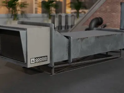 Air Conditioning Unit and Refrigeration Machine Game Ready Low-poly 3D model