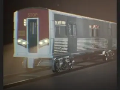 Modular Train 33 Assets Low-poly 3D model