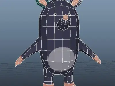 Mouse Stylized Low-poly 3D model