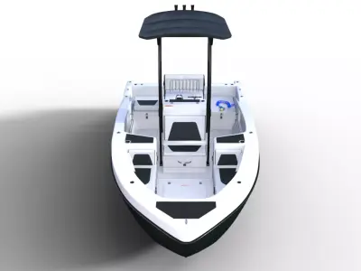 Small Fishing Center Console Boat Low-poly 3D model