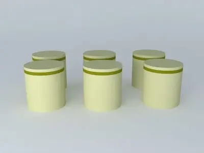Tank 2 set of six jars Free 3D model
