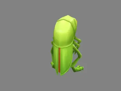 Cartoon grasshopper Low-poly 3D model
