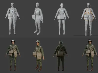 Soldiers Modeling 3D model
