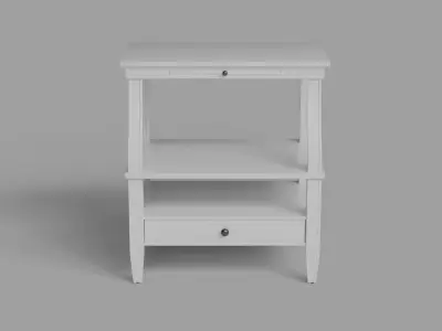 Newton Antique White Storage Nightstand White 3D model