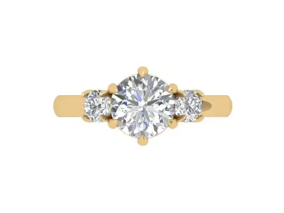 Solitaire Engagement Ring 3D print model 105