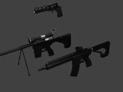 GUNS- NK 47 - RSH 12- sniper rifle 3D model