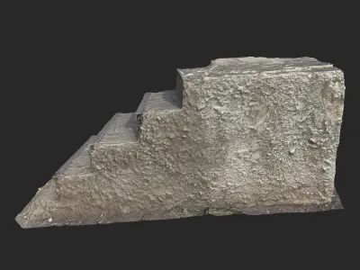 Concrete staircase Low-poly 3D model