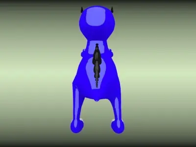 Blue Dino Anim Low-poly 3D model