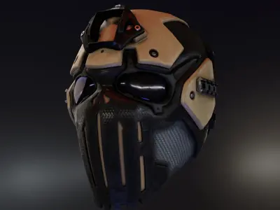 Devtac Ronin Ballistic Mask SKULL Low-poly 3D model