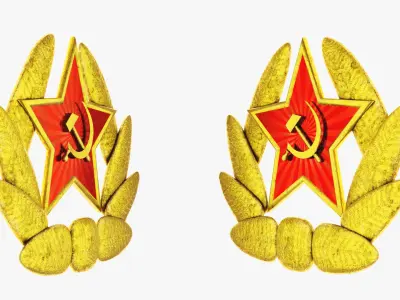 Soviet Red Star Hammer and Sickle 3D model