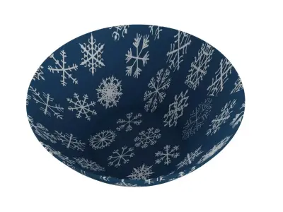 Bowl in Blue Pattren 3D model