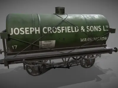 Rail tanker Low-poly 3D model