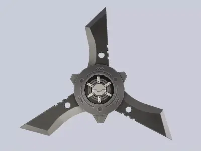 Scifi shuriken Low-poly 3D model