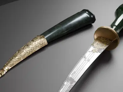 Dagger Low-poly 3D model 8