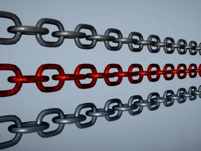 Chains with bones Low-poly 3D model