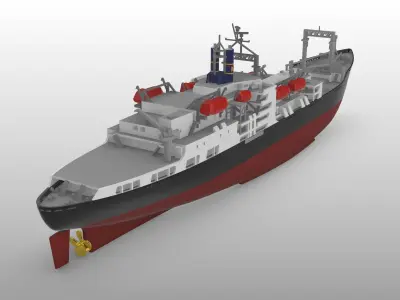 TS Kennedy US training ship print ready model 3D print model