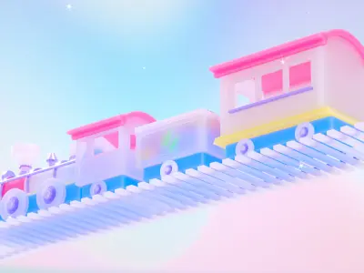 Toy Train 3D model 8