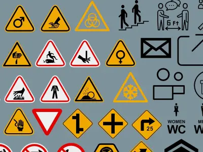 Polygon Decals 202 pieces - Collection 3 Low-poly 3D model