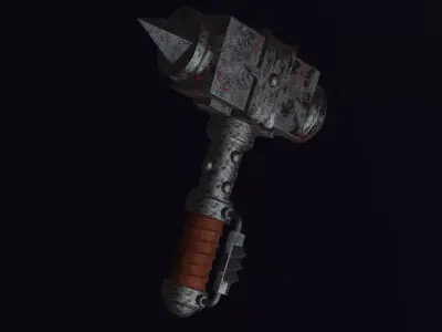 Hammer Lowpoly 3D model with PBR Low-poly 3D model