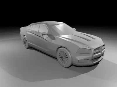 2011 Dodge Charger RT Low Poly Low-poly 3D model
