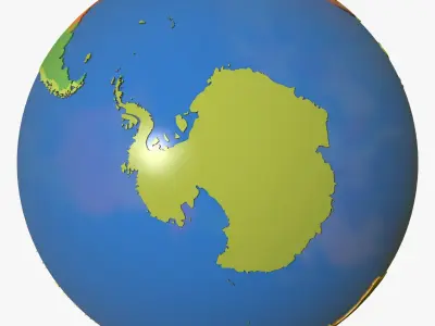Geopolitical Earth Globe 3D model