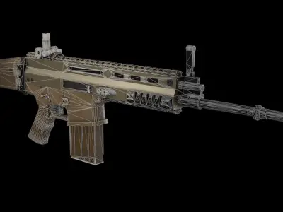 Wraith tan rifle Low-poly 3D model