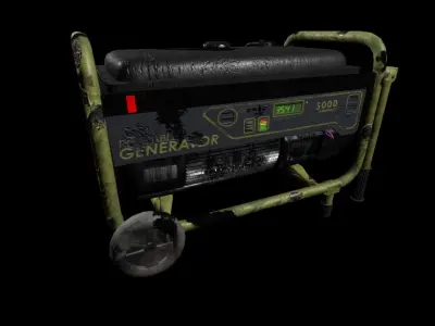 Old power generator Low-poly 3D model