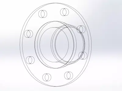 ANSI B16 5 Weld Neck Flange Class 150 05 to 24 NPS 3D model