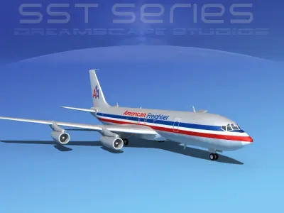 Boeing 707-320 SS American Air Frieght 3D model