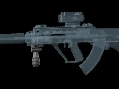 FAB DEFENSE T FS Tactical Horizontal Vertical Grip Low-poly 3D model