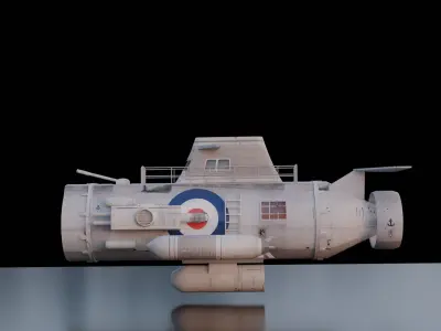 Turbine engine submarine 3D model