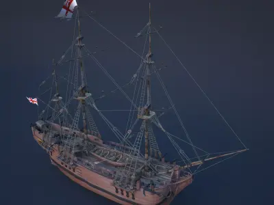 Ship Bounty Low-poly 3D model