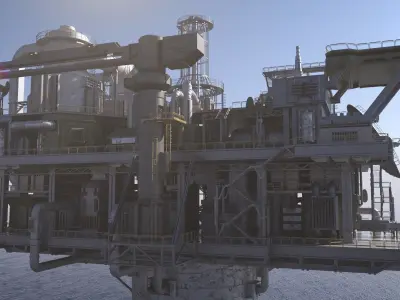 Sci-fi OilRig 3D model purchase