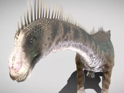 Diplodocus V2 The Whip-Tailed Titan of the Jurassic Low-poly 3D model