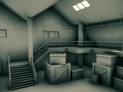 Warehouse interior 3D model buy