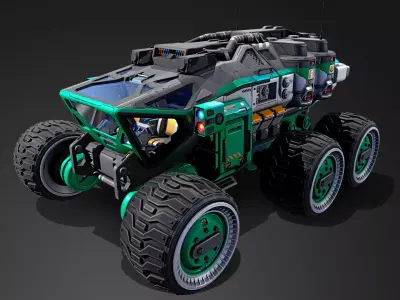 Mars Rover vehicle Low-poly 3D model