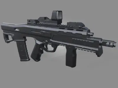 Low-poly Rifle 3D model Low-poly 3D model