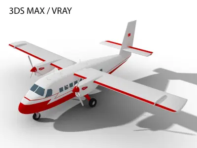 DHC-6 TWIN OTTER Low-poly 3D model purchase