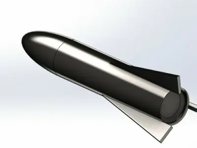 Titanium missile for game Low-poly 3D model
