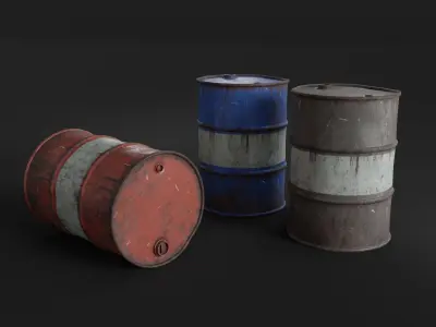 Oil Drum Low-poly 3D model buy