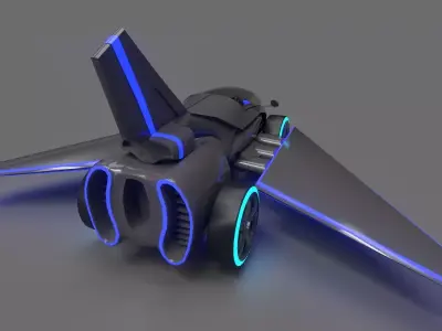 Futuristic flying Car 3d Model Low-poly 3D model