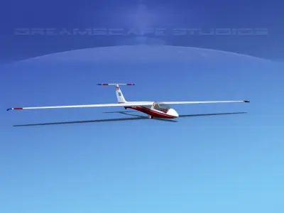 SZD-36 Cobra Glider V05 Low-poly 3D model