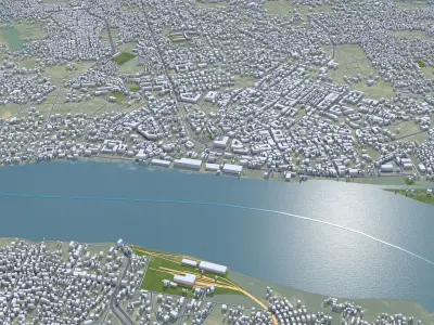 Kisangani Congo 30km Low-poly 3D model