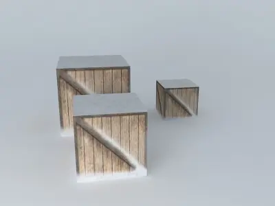 wood boxes snow Free 3D model