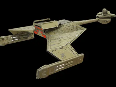 Klingon Spaceship 01 Low-poly 3D model