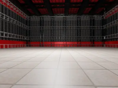 Hangar Interior Low-poly 3D model order