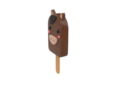 Cartoon Horse Ice Cream Cute Low-poly 3D model