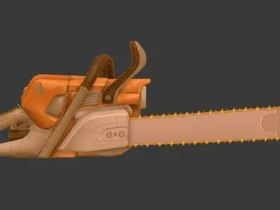 Chainsaw Animated Low-poly 3D model