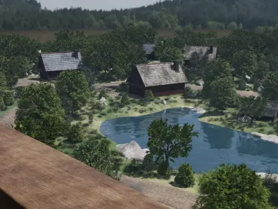 Village Landscape 3D model purchase