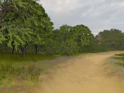 Wooden Settlement In Nature 3D model